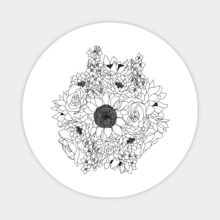 JULY Birth Month Flower Bouquet Design Magnet